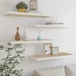 vidaXL Estante flotante pared 4 uds MDF roble y blanco 80x23,5x3,8 cm vidaXL Estante flotante pared 4 uds MDF roble y blanco 80x23,5x3,8 cm