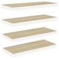 vidaXL Estante flotante pared 4 uds MDF roble y blanco 80x23,5x3,8 cm vidaXL Estante flotante pared 4 uds MDF roble y blanco 80x23,5x3,8 cm