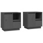 vidaXL Mesitas de noche 2 uds madera maciza pino gris 50x34x50 cm vidaXL Mesitas de noche 2 uds madera maciza pino gris 50x34x50 cm