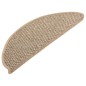vidaXL Alfombrilla autoadhesiva escalera sisal 15 uds beige 65x21x4 cm vidaXL Alfombrilla autoadhesiva escalera sisal 15 uds beige 65x21x4 cm