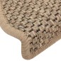 vidaXL Alfombrilla autoadhesiva escalera sisal 15 uds beige 65x21x4 cm vidaXL Alfombrilla autoadhesiva escalera sisal 15 uds beige 65x21x4 cm