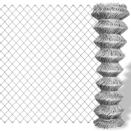 vidaXL Valla de alambre acero galvanizado plateado 15x0,8 m