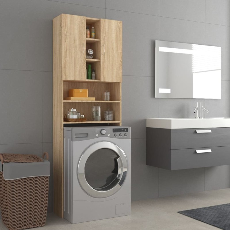 vidaXL Armario de lavadora color roble Sonoma 64x25,5x190 cm vidaXL Armario de lavadora color roble Sonoma 64x25,5x190 cm