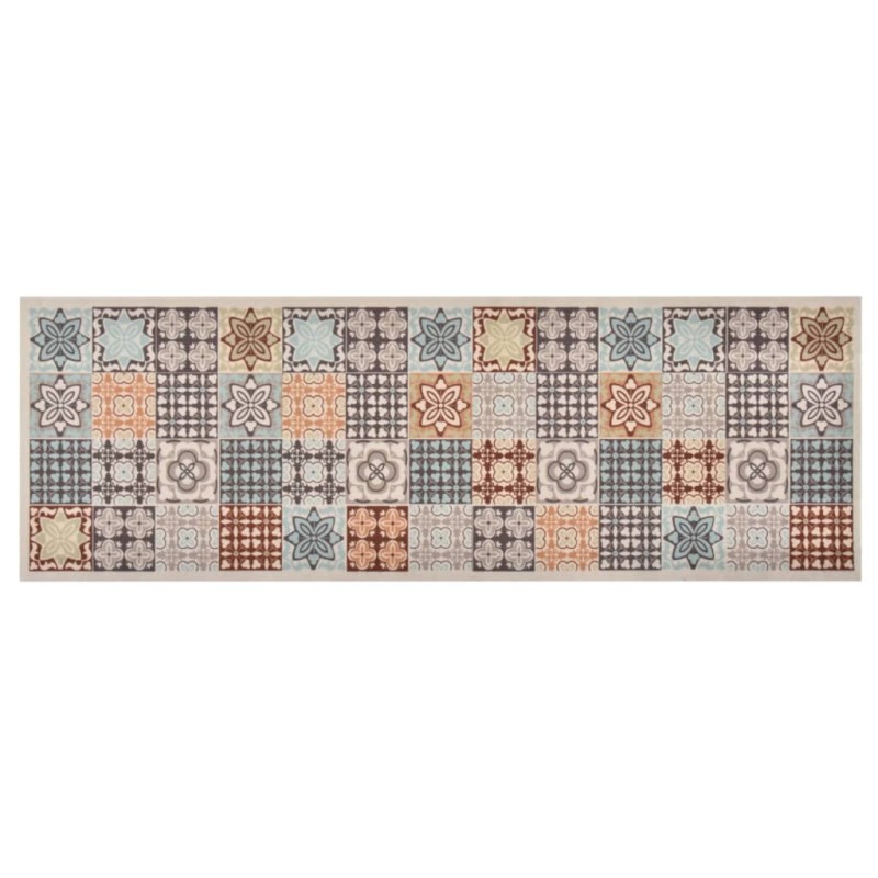 vidaXL Alfombra de cocina lavable mosaico de colores 45x150 cm vidaXL Alfombra de cocina lavable mosaico de colores 45x150 cm