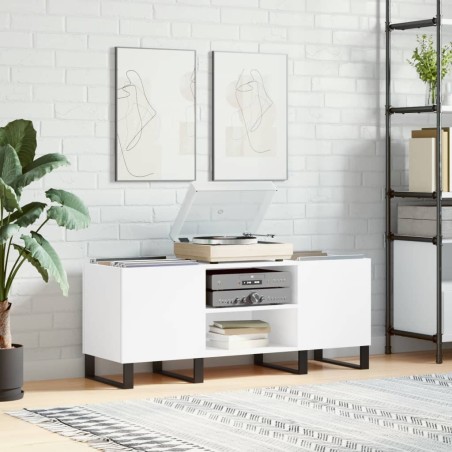 vidaXL Mueble para discos madera contrachapada blanco 121x38x48 cm
