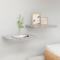 vidaXL Estantes flotantes pared 2 uds MDF gris hormigón 50x23x3,8 cm