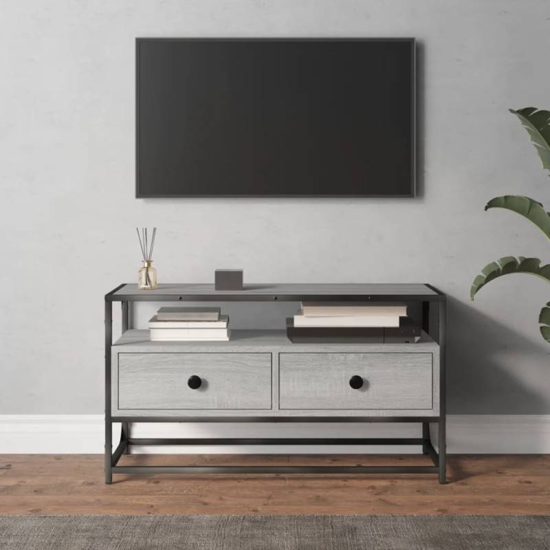 vidaXL Mueble para TV madera contrachapada gris Sonoma 80x35x45 cm