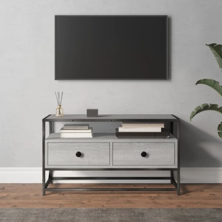 vidaXL Mueble para TV madera contrachapada gris Sonoma 80x35x45 cm