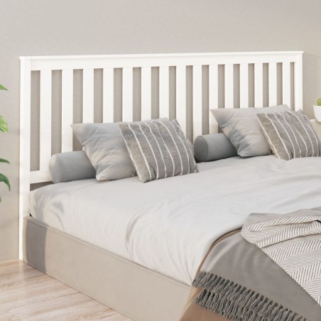 vidaXL Cabecero de cama madera maciza de pino blanco 206x6x101 cm
