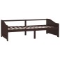 vidaXL Sofá cama 3 plazas madera maciza pino marrón oscuro 90x200 cm vidaXL Sofá cama 3 plazas madera maciza pino marrón oscuro 90x200 cm
