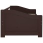 vidaXL Sofá cama 3 plazas madera maciza pino marrón oscuro 90x200 cm vidaXL Sofá cama 3 plazas madera maciza pino marrón oscuro 90x200 cm