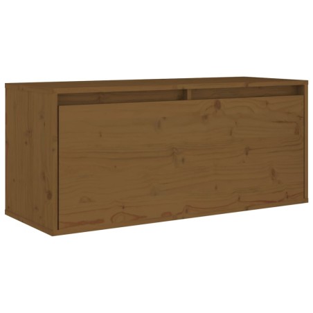 vidaXL Armario de pared madera maciza de pino marrón miel 80x30x35 cm