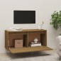 vidaXL Armario de pared madera maciza de pino marrón miel 80x30x35 cm