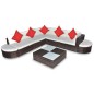 vidaXL Set muebles de jardín 8 piezas y cojines ratán sintético marrón vidaXL Set muebles de jardín 8 piezas y cojines ratán sintético marrón