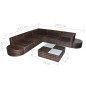 vidaXL Set muebles de jardín 8 piezas y cojines ratán sintético marrón vidaXL Set muebles de jardín 8 piezas y cojines ratán sintético marrón