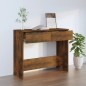 vidaXL Mesa consola madera contrachapada roble ahumado 90x36x75 cm vidaXL Mesa consola madera contrachapada roble ahumado 90x36x75 cm