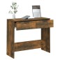 vidaXL Mesa consola madera contrachapada roble ahumado 90x36x75 cm vidaXL Mesa consola madera contrachapada roble ahumado 90x36x75 cm