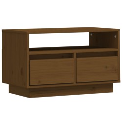 vidaXL Mueble de TV madera maciza de pino marrón miel 60x35x37 cm