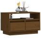 vidaXL Mueble de TV madera maciza de pino marrón miel 60x35x37 cm