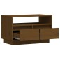vidaXL Mueble de TV madera maciza de pino marrón miel 60x35x37 cm
