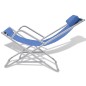 vidaXL Tumbonas reclinables 2 unidades acero azul vidaXL Tumbonas reclinables 2 unidades acero azul