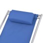 vidaXL Tumbonas reclinables 2 unidades acero azul vidaXL Tumbonas reclinables 2 unidades acero azul