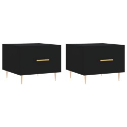 vidaXL Mesas de centro 2 uds madera de ingeniería negro 50x50x40 cm