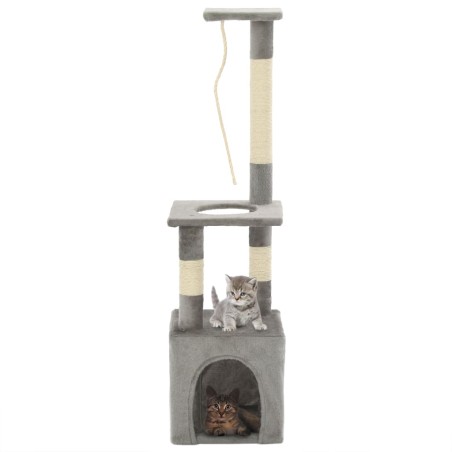 vidaXL Rascador para gatos con postes rascadores de sisal 109 cm gris