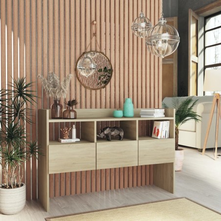 vidaXL Aparador de madera contrachapada roble Sonoma 105x30x70 cm