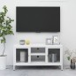vidaXL Mueble para el televisor acero y vidrio blanco 105x35x52 cm vidaXL Mueble para el televisor acero y vidrio blanco 105x35x52 cm