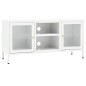 vidaXL Mueble para el televisor acero y vidrio blanco 105x35x52 cm vidaXL Mueble para el televisor acero y vidrio blanco 105x35x52 cm