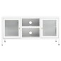 vidaXL Mueble para el televisor acero y vidrio blanco 105x35x52 cm vidaXL Mueble para el televisor acero y vidrio blanco 105x35x52 cm