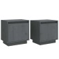 vidaXL Mesitas de noche 2 uds madera maciza de pino gris 40x30x40 cm vidaXL Mesitas de noche 2 uds madera maciza de pino gris 40x30x40 cm