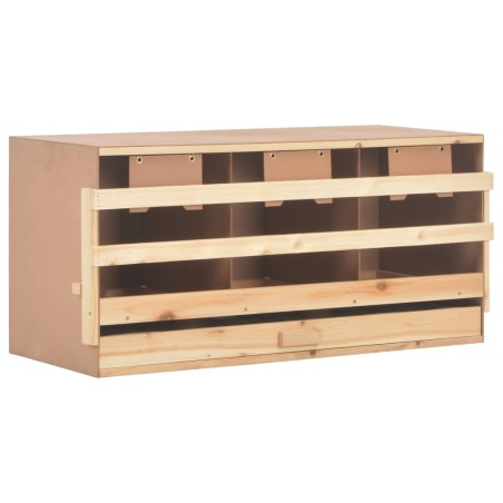 vidaXL Ponedero para gallinas 3 compartimentos madera pino 96x40x45 cm