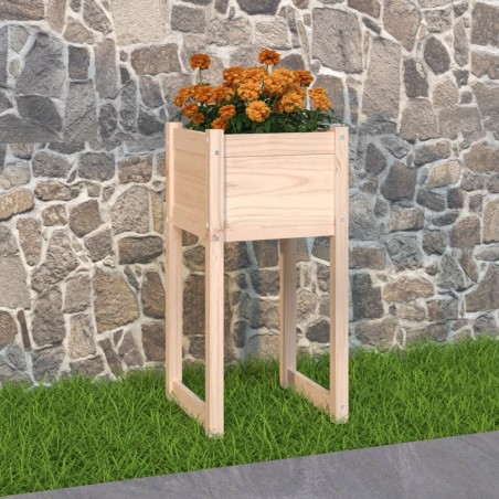vidaXL Jardinera de madera maciza de pino 40x40x81 cm