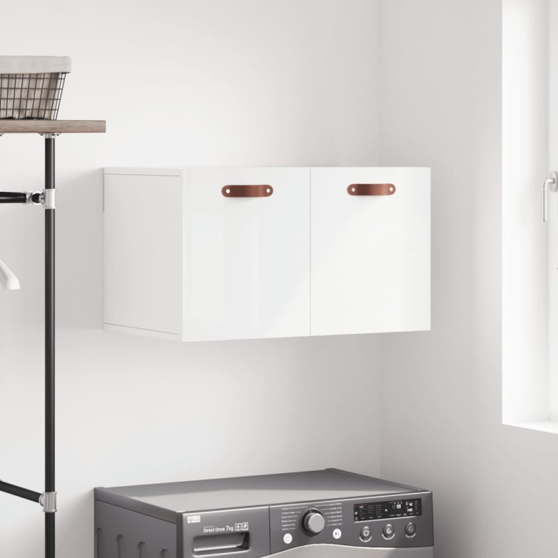 vidaXL Armario pared madera contrachapada blanco brillo 60x36,5x35 cm vidaXL Armario pared madera contrachapada blanco brillo 60x36,5x35 cm
