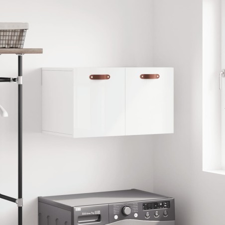 vidaXL Armario pared madera contrachapada blanco brillo 60x36,5x35 cm