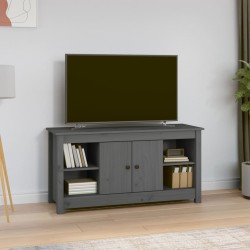 vidaXL Mueble de TV de madera maciza de pino gris 103x36,5x52 cm