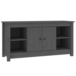 vidaXL Mueble de TV de madera maciza de pino gris 103x36,5x52 cm