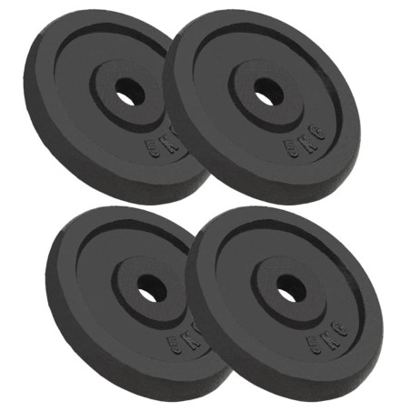 vidaXL Discos de pesas de hierro fundido 4 uds 4x5 kg