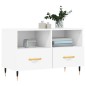 vidaXL Mueble para TV madera contrachapada blanco 80x36x50 cm vidaXL Mueble para TV madera contrachapada blanco 80x36x50 cm