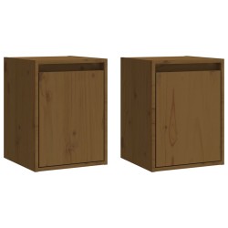 vidaXL Armario de pared 2 uds madera de pino marrón miel 30x30x40 cm