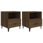 vidaXL Mesita de noche 2 uds madera contrachapada color roble marrón vidaXL Mesita de noche 2 uds madera contrachapada color roble marrón