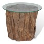 vidaXL Mesa de centro de teca y vidrio 50x40 cm vidaXL Mesa de centro de teca y vidrio 50x40 cm