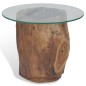 vidaXL Mesa de centro de teca y vidrio 50x40 cm vidaXL Mesa de centro de teca y vidrio 50x40 cm