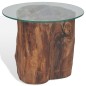 vidaXL Mesa de centro de teca y vidrio 50x40 cm vidaXL Mesa de centro de teca y vidrio 50x40 cm