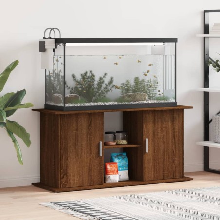 vidaXL Soporte de acuario madera ingeniería marrón roble 121x41x58 cm