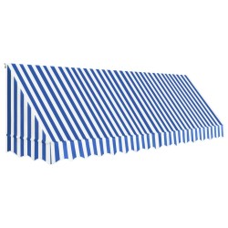 vidaXL Toldo para bar 400x120 cm azul y blanco