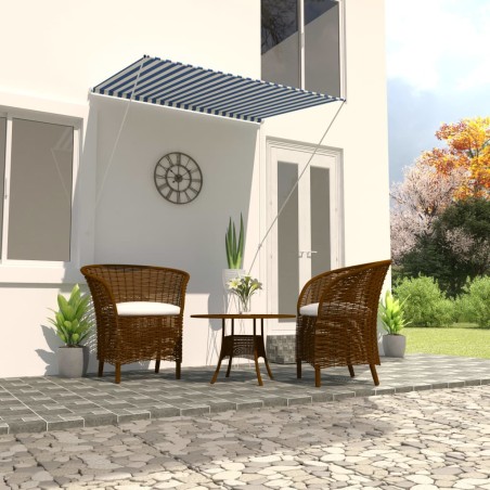 vidaXL Toldo retráctil 150x150 cm azul y blanco