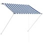 vidaXL Toldo retráctil 150x150 cm azul y blanco vidaXL Toldo retráctil 150x150 cm azul y blanco
